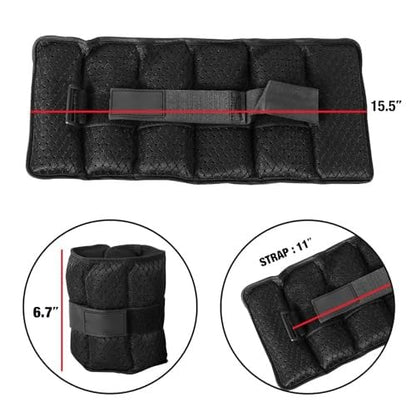 Adjustable Wrist/Ankle Weights, 5-Pound Pair (10 lb total)