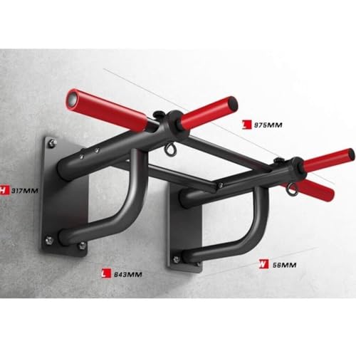 Wall-Mounted Horizontal Pull-Up Bar with Non-Slip Cotton Handles, Heavy-Duty Steel, 440lbs Load Capacity