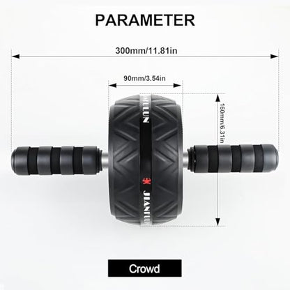 Ab Roller Wheel with Knee Pad, Ab Wheel Roller for Abs Workout & Core Strength Training, Dual Wheel Abdominal Exercise Equipment for Home Gym Fitness for Men & Women