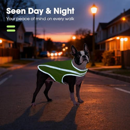 FUAMEY Dog Reflective Vest for Large Dogs,Dog Hunting Vest High-Visibility - color: Green, size: 3X-Large