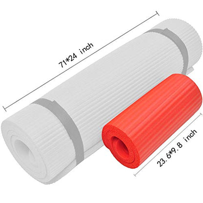 Workout Mats for Home Gym, Antitear Nonslip Durable Gym Mat with Carrying Strap,Professional High Density Comfortable Pilates Mat for Stretching Home Exercises Indoor Workouts Floor Sport Fitness