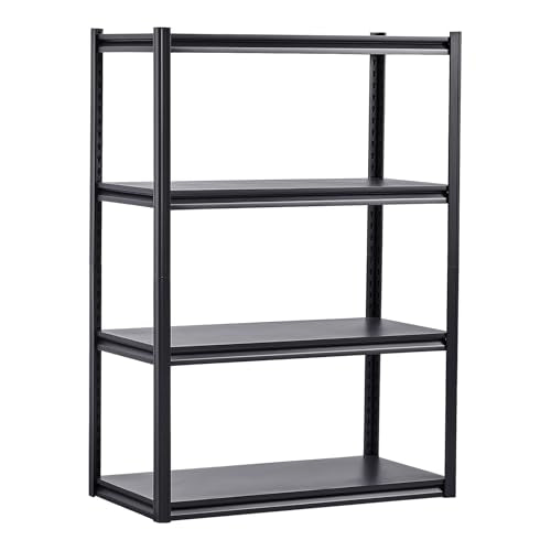 VEVOR Storage Shelves, 2400 lbs, 4 Tier Garage Storage Shelving, 20" D x 40" W x 57" H Adjustable Metal Shelves for Garage Shelves Utility Rack Shelf, Ideal for Kitchen, Warehouse, Basement, Black - size: 20" D x 40" W x 57" H