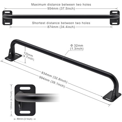 SELEWARE Heavy Duty Welded Pull Up Bar Wall/Joist/Ceiling Mount Chin Up Bar - color: A1: Black 36" Wall Mount Pull Up Bar