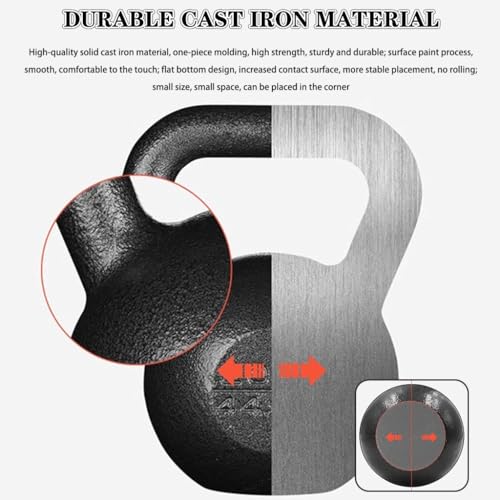 Kettlebell Weights Gym Solid Cast Iron Kettle Bells, Men's Strength Training Dumbbell, Push-ups/Swings/Rowing, Weight Loss Equipment(20kg)