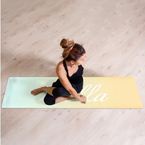 Custom Name Yoga Mat,Personalized Travel Yoga Exercise Mat,Non Slip,Perfect for Kids & Adults,Gradient Color D Series - color: Style 1
