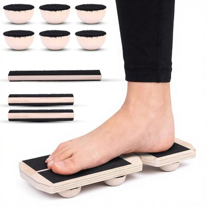 Ankle Balance Board, Non-Slip Strengthener Wood Wobble Board for Sprained, Posture Correction - Home Stability Exercises Balance Board