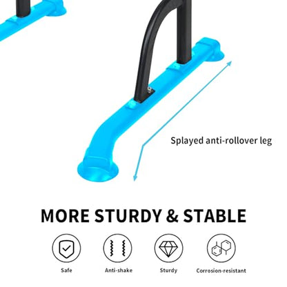 Adjustable Height Dip Bar Station, Heavy Duty Dip Station for Home Gym,Multi-function Dip Station Pull Up Bar Full Body Strength Training Workout Fitness Equipment for Tricep Dips - color: Pull Up Bar