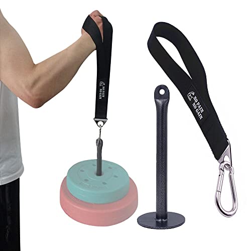 Arm Wrestling Training Strap Belt Hand Grip Arm Finger Forearm Exerciser Strengthener for Cable Machine and Free Weight - color: strap with 18mm loading pin