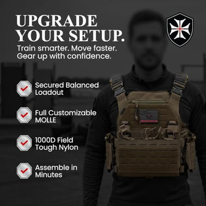 Modular Tactical Vest – 1000D Nylon, Quick Release, MOLLE, Adjustable | Training Airsoft, & Fitness Vest