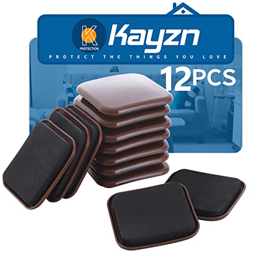 Furniture Sliders, 12pcs 3 inch Square Furniture Moving Kits Carpet Sliders for Moving Furniture, Heavy Duty Furniture Movers - Protect The Carpet Surface, Easily Move Any Items