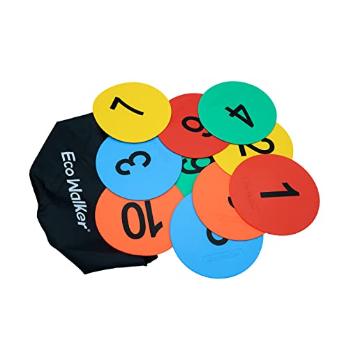 Flat Cones Spot Markers Soccer Basketball Sports Speed Agility Training - color: Number 1-10