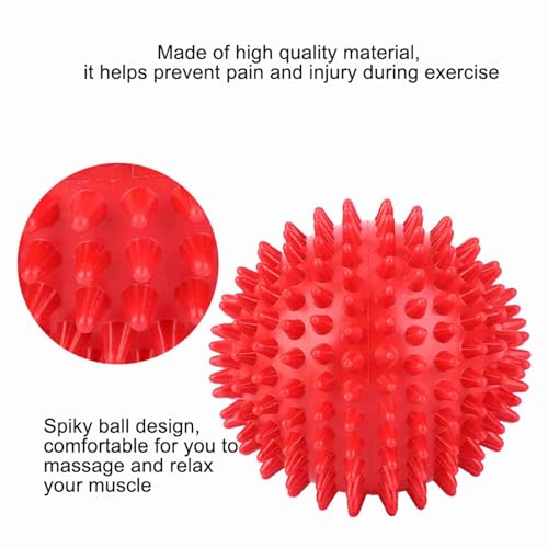Garosa Spiky Massage Ball, Hard Plastic Point Therapy Muscle Pain Relief Tool for Athletes Runners Red 7.5cm