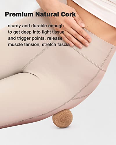 KITWILD Cork Massage Ball Set, High Density Fine Particles Massage Ball for Deep Tissue Muscle Massage, Myofascial Release, and Yoga Therapy, 2.5''+2.5''+3.15'' Lightweight Lacrosse Massage Balls - style: 3 Pack (2.5''+2.5''+3.15'')
