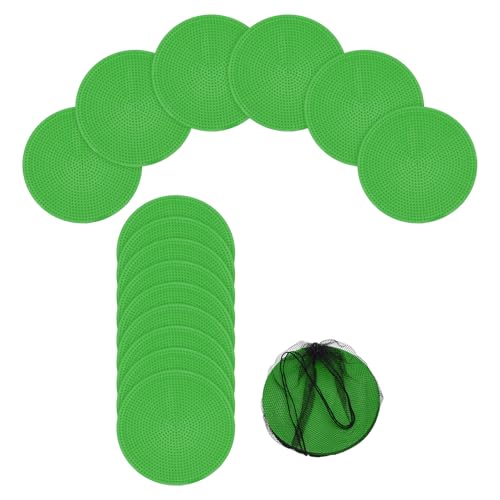 Spot Markers, Poly Spot Marker for Agility Training Floor Dots Non Slip Flat Field Cones for Soccer/Speed Training - color: Green, size: 10 cm / 3.94 Inch