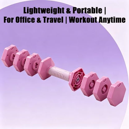 Pink Adjustable Dumbbells Set 5 LB Pair - Quick Dial System for Instant Weight Changes, Vibration Technology for Enhanced Toning, Non-Slip Handle, Space-Saving Home Gym Strength Training