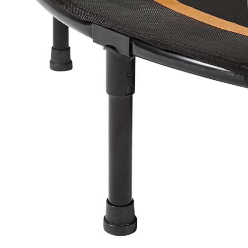 JumpKing Fitness Trampoline with Adjustable T-Shaped Handle Bar, Foldable Mini Rebounder for Indoor Workouts, Silent Steel Springs, Durable & Stable Design, Home Gym Equipment for Training, 40"– Black