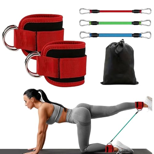 Ankle Resistance Bands with Cuffs for Working Out, Adjustable Leg and Glute Workout Equipment for Women Men, Heavy Duty Ankle Bands for Kickbacks, Hip Thrusts, and Strength Training