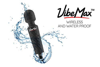 Rechargeable Personal Massager - Powerful Multi Speed Vibration - Whisper Quiet - Waterproof - for Muscle Tension Relief in Neck, Back, Shoulders, Legs and Feet - Black