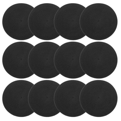 PATIKIL 9 Inch Poly Spot Markers, 12Pcs Non Slip Rubber Floor Dots with Storage Bag Flat Agility Cones for Sports Training Basketball Football, Black