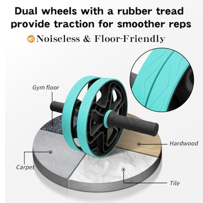 Ab roller wheel abdominal exercise core workout weight loss no noise easy to assembling light weight perfect home gym equipment for men & women