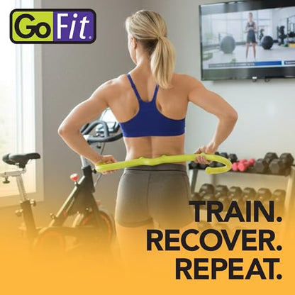 GoFit Muscle Self Massage Hook Cane for Back, Neck, and Shoulders – Deep Tissue Trigger Point Massager with Ergonomic Grip and Durable Urethane Body - size: 1 Count (Pack of 1)