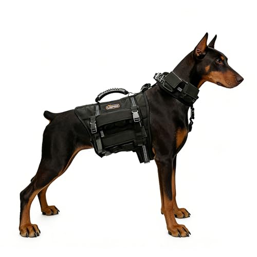 Weighted Dog Vest for Medium and Large Dogs, Adjustable Dog Weight Vest with Weighted Collar, 4 Removable Weight Blocks for Exercise, Walking, Strength Training & Conditioning（L）