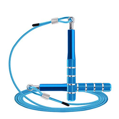 Jump Rope, Wastou Speed Jumping Rope for Training Fitness Exercise, Adjustable Adults Workout Skipping Rope for Men, Women, Kids, Girls - color: Blue