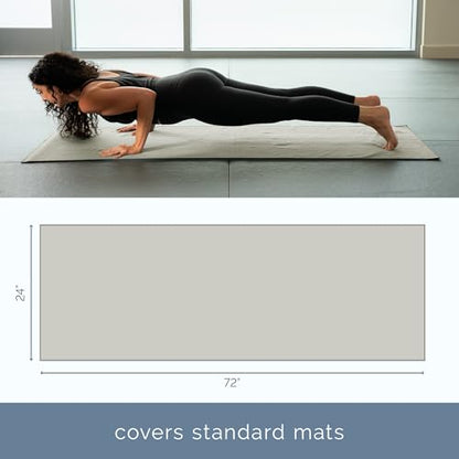 S&T INC. Yoga Mat Towel with Non-Slip Grip, Enhanced Silicone Grip, Soft and Absorbent for Gym, Pilates, and Hot Yoga Mat, 1 Pack, 24 inches x 72 inches, 340GSM, Grey - color: Grey
