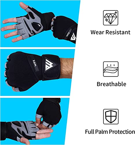 Gym Gloves Training Weight Lifting Gloves for Men Women Wrist Support Padded Extra Grip Palm Protection Fitness Workout Gloves Cycling,Hanging,Pull ups,Breathable - size: Medium