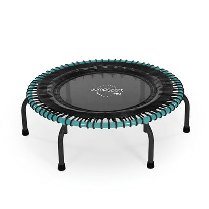 JumpSport 350 PRO 39 Inch Fitness Trampoline Indoor Rebounder Cardio Workout Equipment 300 lb Capacity - color: Teal