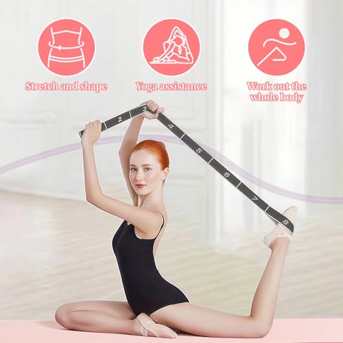 UncleS Elastic Tension Band Exercise Pull Rope Stretch Rope 8 Segment Pilates Stretching Band Female Resistance Training Equipment Fitness Exercise Resistance With Number - color: Red