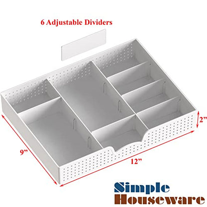 Simple Houseware Desk Monitor Stand Riser w/ Adjustable Tray, White - color: White