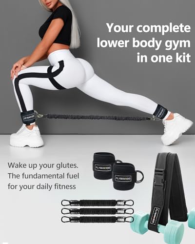 Hip Thrust Belt for Weights and Ankle Resistance Bands With Cuffs for Working Out,Hip Thrust Belt for Dumbbells Heavy, Kettlebells, Plates,Hip,Leg and Booty Builder, Glute Bridge Band