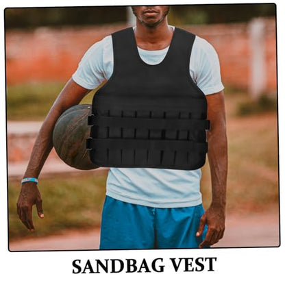 Adjustable Weight Fitness Vest for Running and Training Oxford Cloth Exercise Vest with Removable Weighted Sandbags for Men and Women
