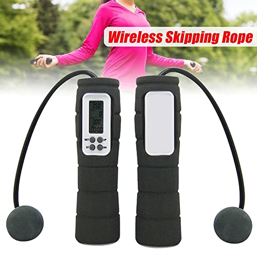 Digital LCD Cordless Jump Rope Skipping Counter Calorie Timer Fitness for Indoor Outdoor Use