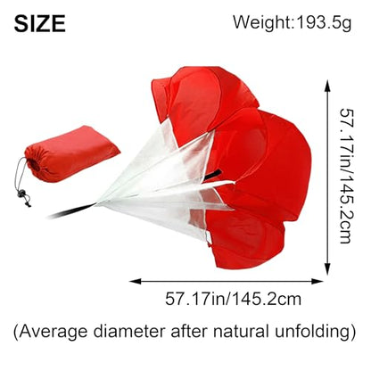 Running Speed Training 56" Parachute with Adjustable Strap: Speed Chute Resistance Parachute Umbrella Training Sprint Power Trainer for Runner, Football, Soccer Drilling - color: Red