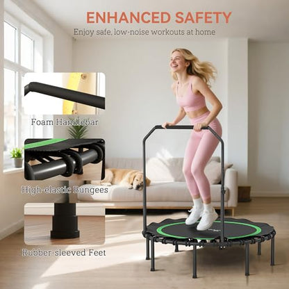 Soozier 45/48" Rebounder Trampoline for Adults 440lbs Mini Trampoline - color: Green, size: 48"