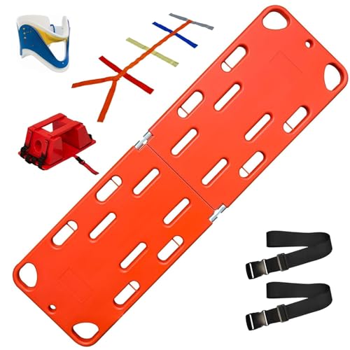 Foldable Spine Board Stretcher Backboard Kit, Water Floating Stretcher Transfer Backboard Portable Transport Rescue Plastics Ambulance Stretcher for Hospitals/Clinics/Families/Sports Fields,2 Folds - color: 2 Folds