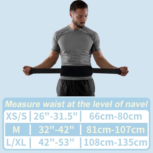 cybryeh Thin & Lightweight Back Brace for Lower Back Pain Relief – Slim, Breathable Back Support Brace for Sciatica, Herniated Disc – Adjustable Lumbar Support Belt for Men & Women, All Day Comfort - size: L/XL(Waist:42''-53'')