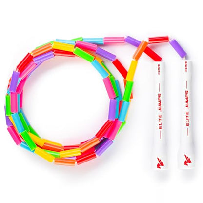 Elite Jumps Beaded Kids Jump Rope, Adjustable - color: Rainbow, size: 9ft