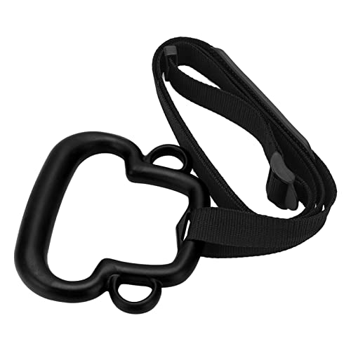 Alomejor Kids Gymnastic Rings Set with Adjustable Straps, 331lb Capacity, ABS Material, Beneficial for Strength and Coordination Training, Suitable for Indoor and Outdoor Activities - color: Black