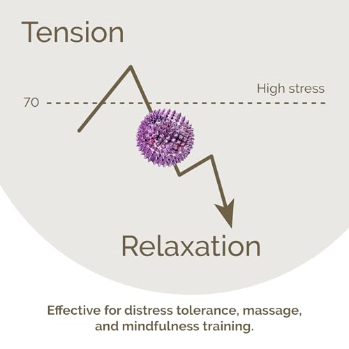 2X Spiky DBT Skill Balls | 2inch | Magnetic Stress Relief Balls | Spiky Massage Balls for Relaxation, Tension Release, Focus & Mobility (Purple) - color: Purple