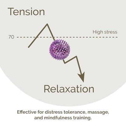 2X Spiky DBT Skill Balls | 2inch | Magnetic Stress Relief Balls | Spiky Massage Balls for Relaxation, Tension Release, Focus & Mobility (Purple) - color: Purple