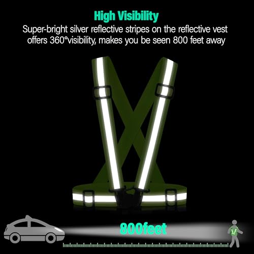 Reflective Vest Running Gear, 2-10Pack High Visible Safety VES - color: Green