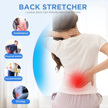 Back Stretcher for Lower Back Pain Relief, 4 Level Adjustable Lumbar Back Cracker Board, Back Cracking Device, Back Massager for Scoliosis, Spine Decompression and Lumbar Decompression(Black)