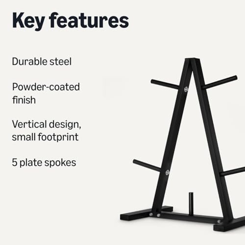Amazon Basics Weight Plate Tree Rack - size: 1" Weight Plate Tree, 300 lbs