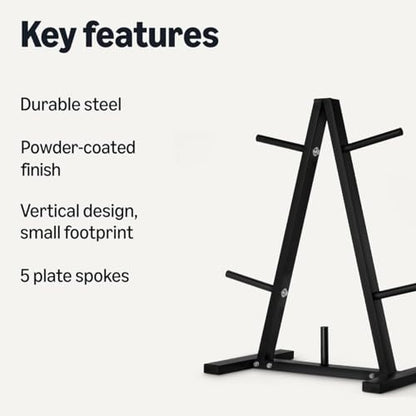 Amazon Basics Weight Plate Tree Rack - size: 1" Weight Plate Tree, 300 lbs