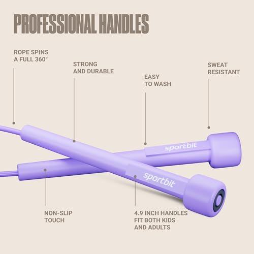 SPORTBIT Adjustable Jump Rope for Fitness and Exercise - color: Purple