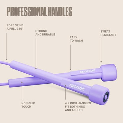 SPORTBIT Adjustable Jump Rope for Fitness and Exercise - color: Purple