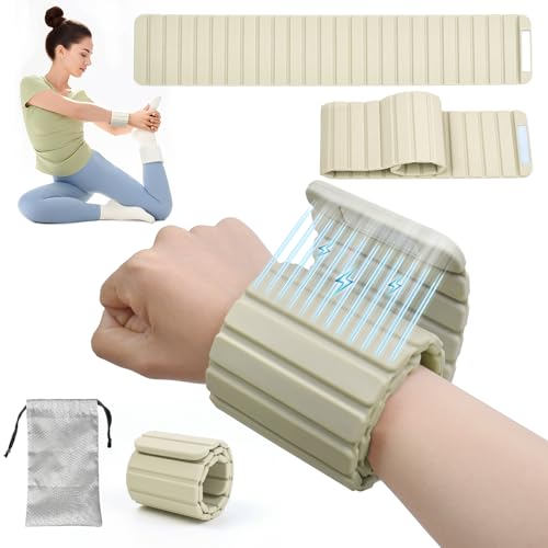 Ankle Weights and Wrist Weights for Women & Men - Adjustable Ultra-Thin Magnetic Design, Skin-Friendly Silicone with Steel Blocks for Yoga, Pilates, Swimming,Gym, Arm & Leg Weights Set of 2 - size: 2 lb